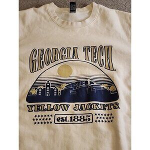 USCAPE APPAREL Georgia Tech HEAVY KNIT CREAM CREWNECK SWEATSHIRT Medium Unisex